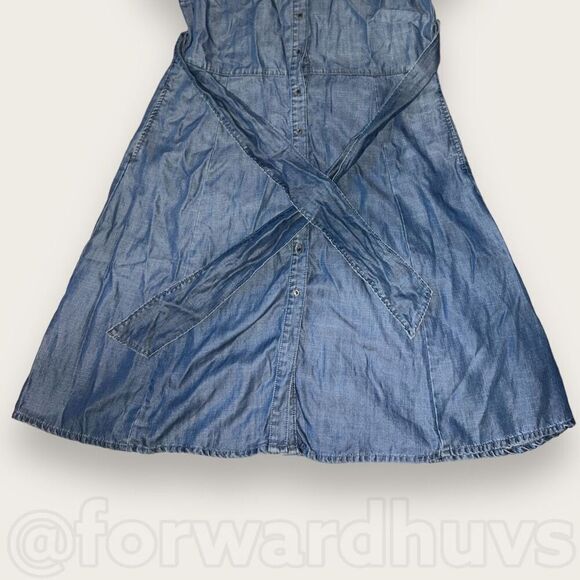 ESprit Light Weight Blue Button Down Dress Size 10 - Picture 9 of 11